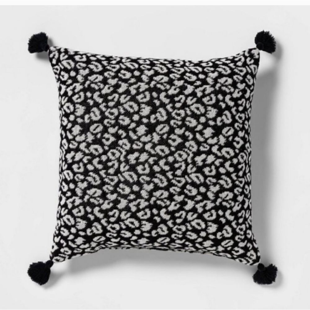TWO Animal Print Square Throw Pillows